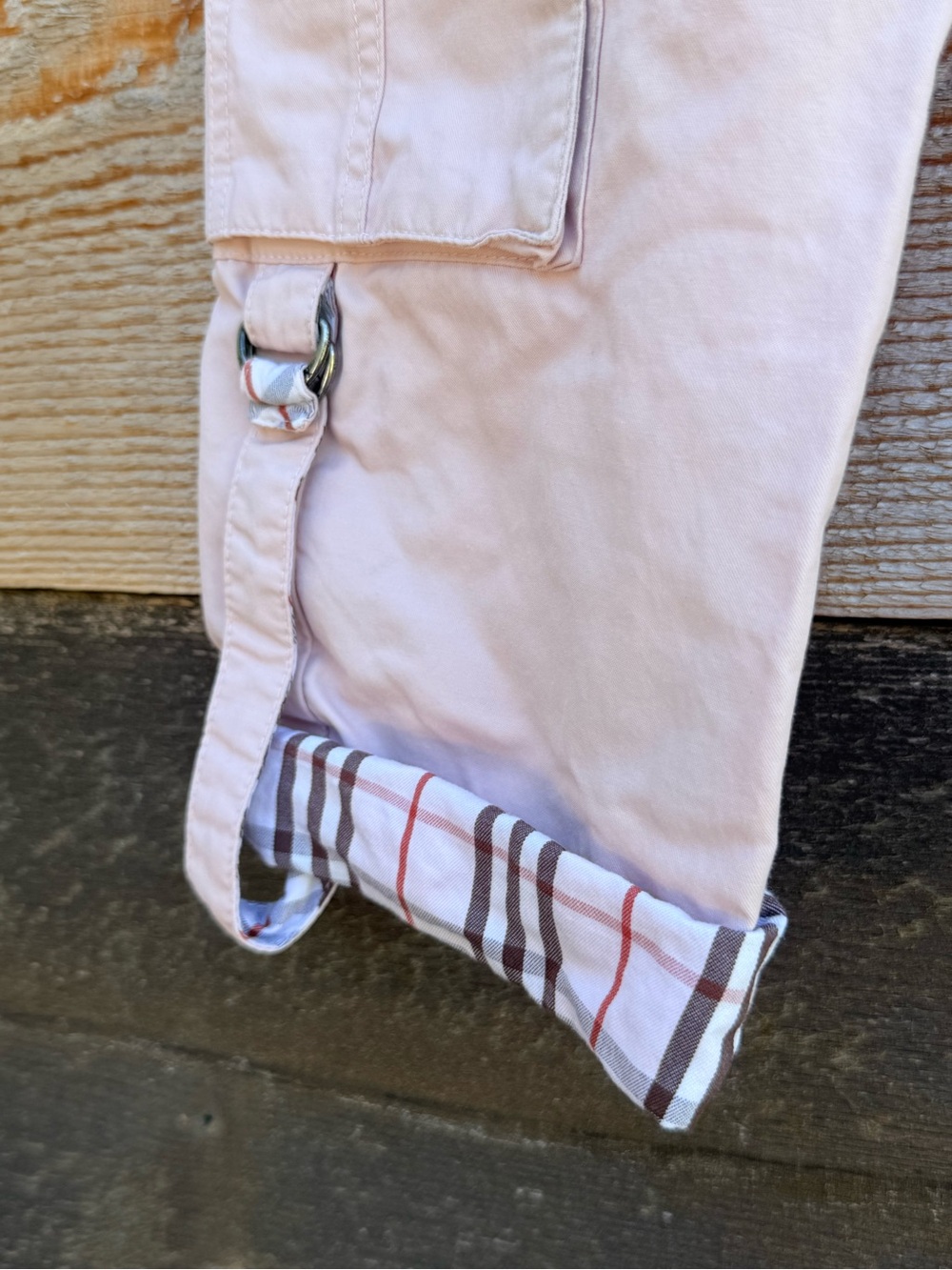 Burberry Kids Girls Pink Cargo Pants Nova Check Trim Size 4Y 104 cm - Picture 3 of 4